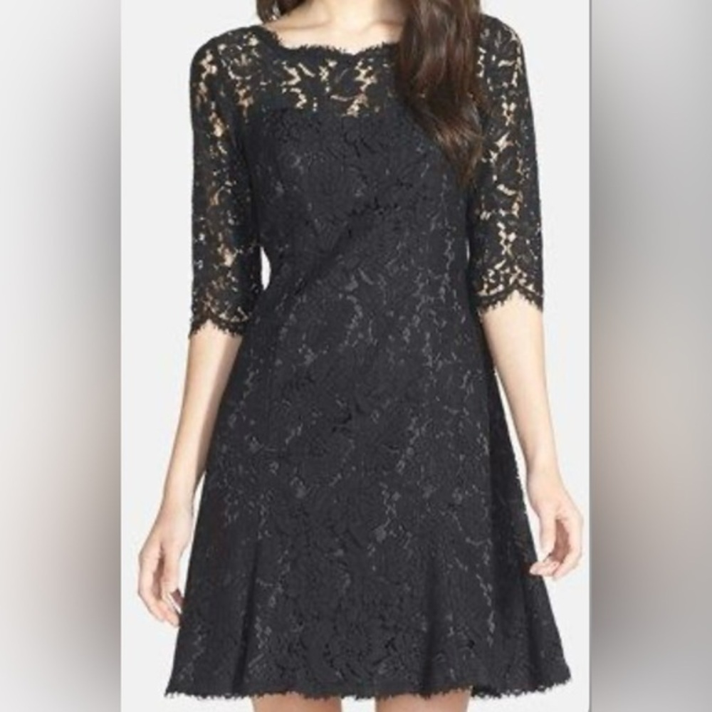 Eliza J Lace Fit & Flare Cocktail Dress size 10‎